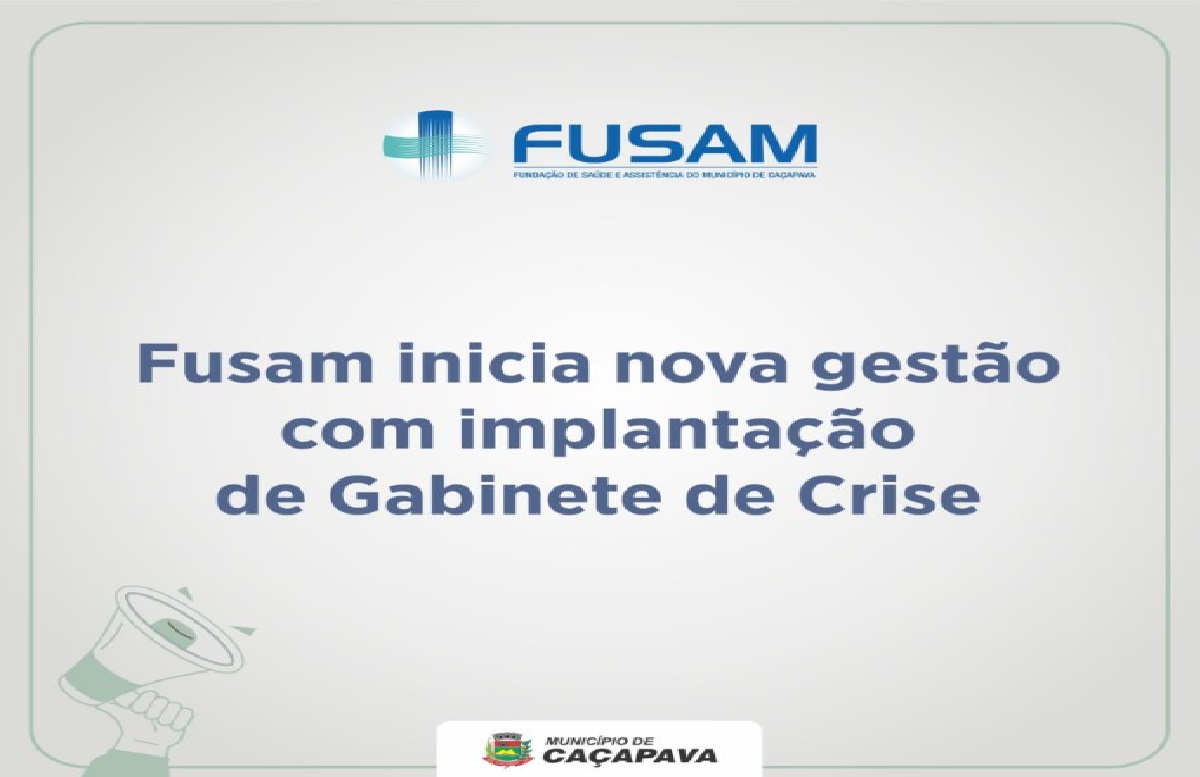Fundação de Saúde e Assistência do Município de Caçapava (Fusam) começou o ano com uma nova equipe gestora e a criação de um Gabinete de Crise. A iniciativa busca melhorar o fluxo de atendimen