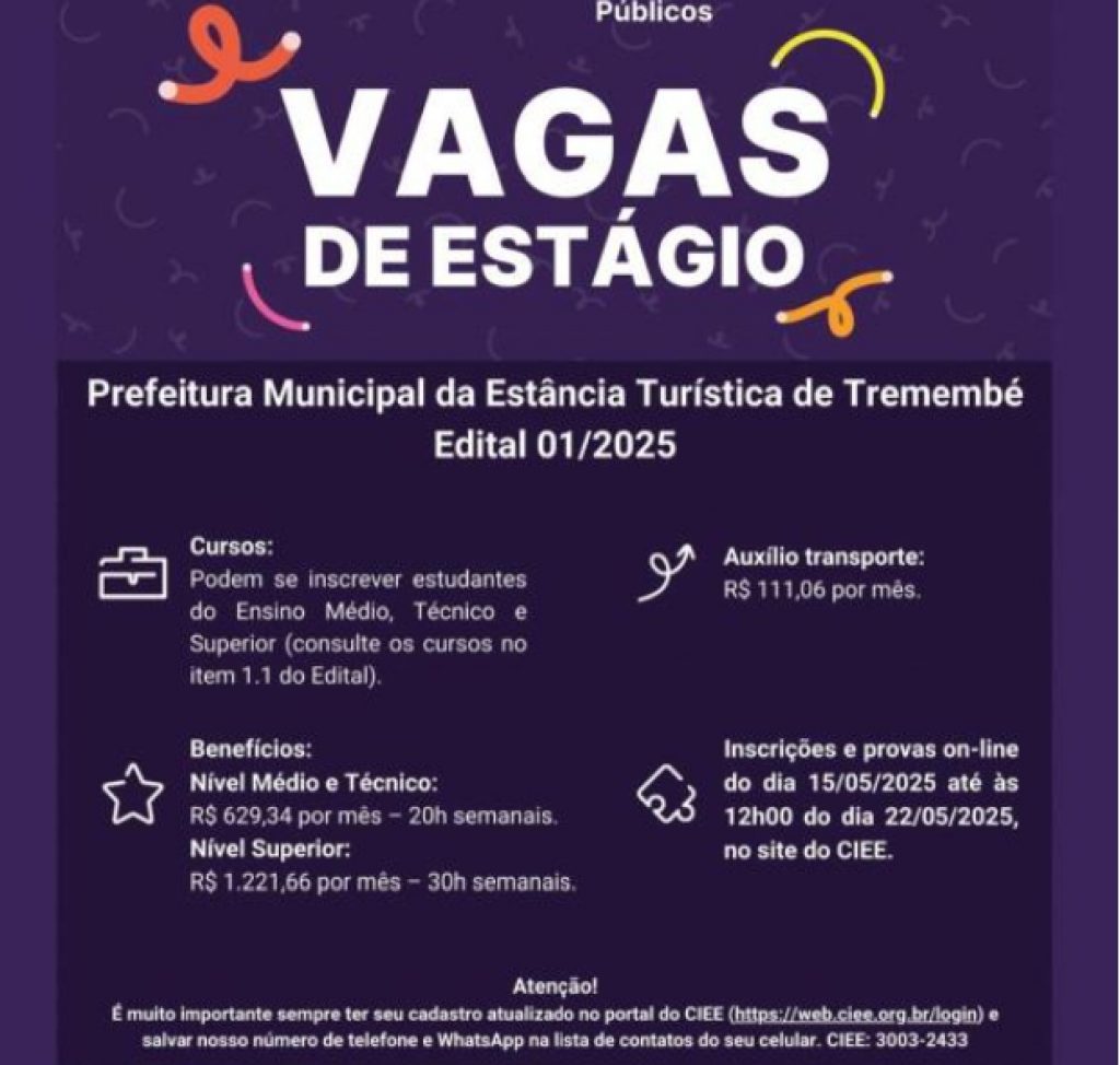 tremembe-abre-selecao-de-estagiarios-para-cadastro-reserva-veja-como-se-inscrever