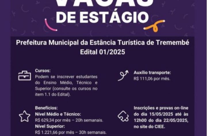 tremembe-abre-selecao-de-estagiarios-para-cadastro-reserva-veja-como-se-inscrever