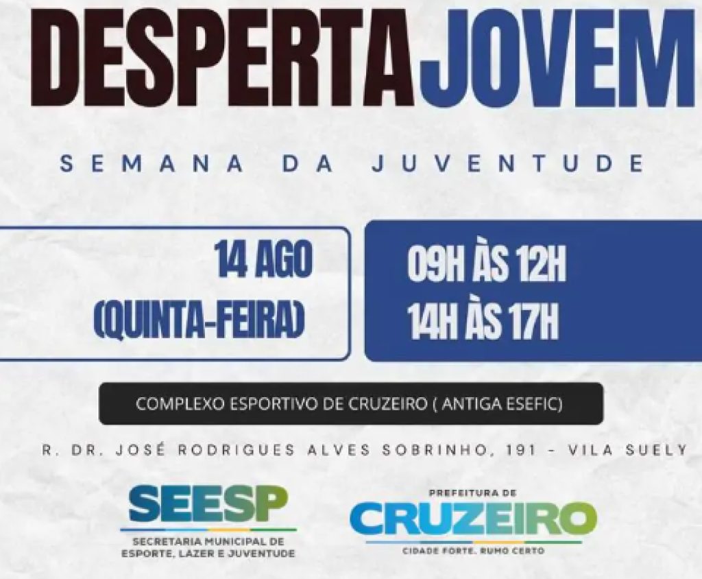 Prefeitura de Cruzeiro realiza 1ª edição do Desperta Jovem para promover emprego e capacitação