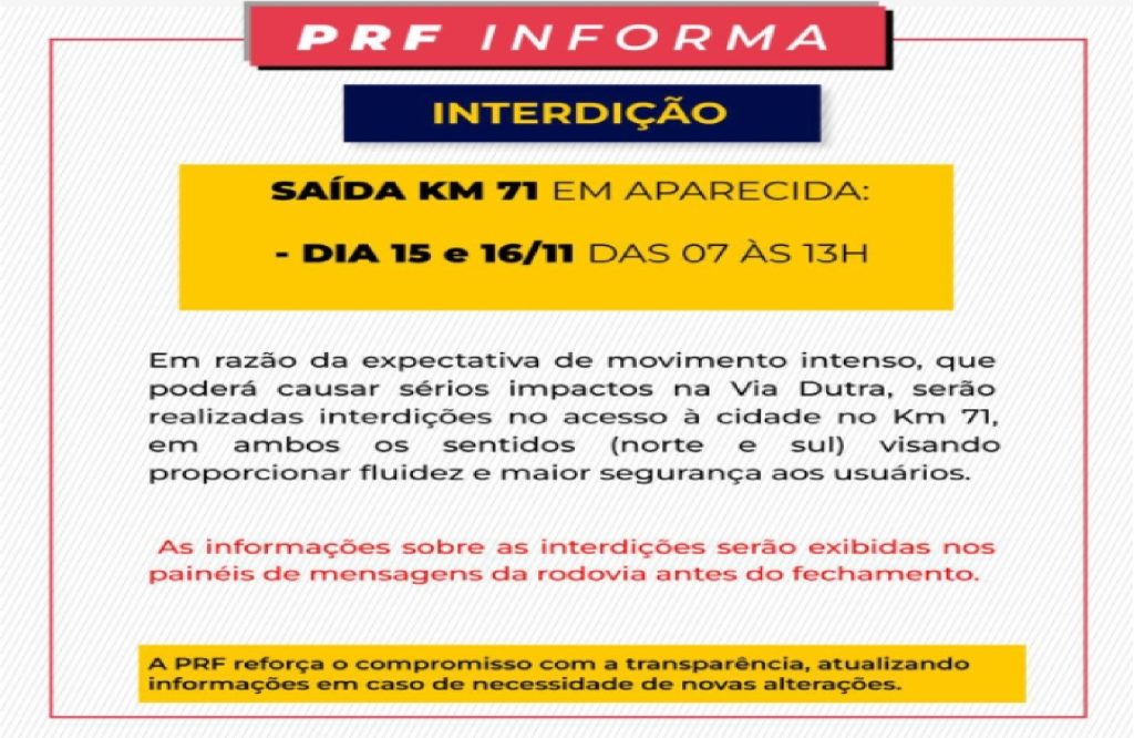 aparecida-tera-interdicoes-na-via-dutra-nos-dias-15-e-16-de-novembro
