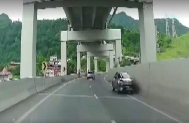 Carro é flagrado na contramão no Contorno Sul da Tamoios