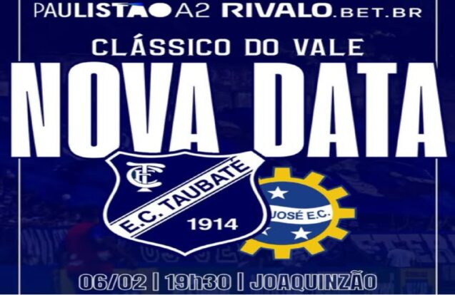 Clássico do Vale muda de data e será na sexta-feira em Taubaté