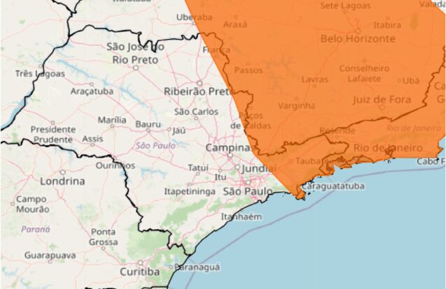 INMET alerta para temporais no Vale do Paraíba, Litoral Norte e Serra da Mantiqueira