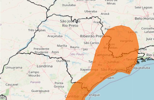 INMET emite alerta de tempestade para este domingo no Vale do Paraíba e região