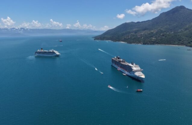 Ilhabela recebe três navios de cruzeiro e cerca de 12 mil visitantes neste fim de semana