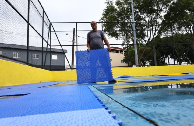 Praça El Shaday em São José dos Campos ganha novo piso esportivo