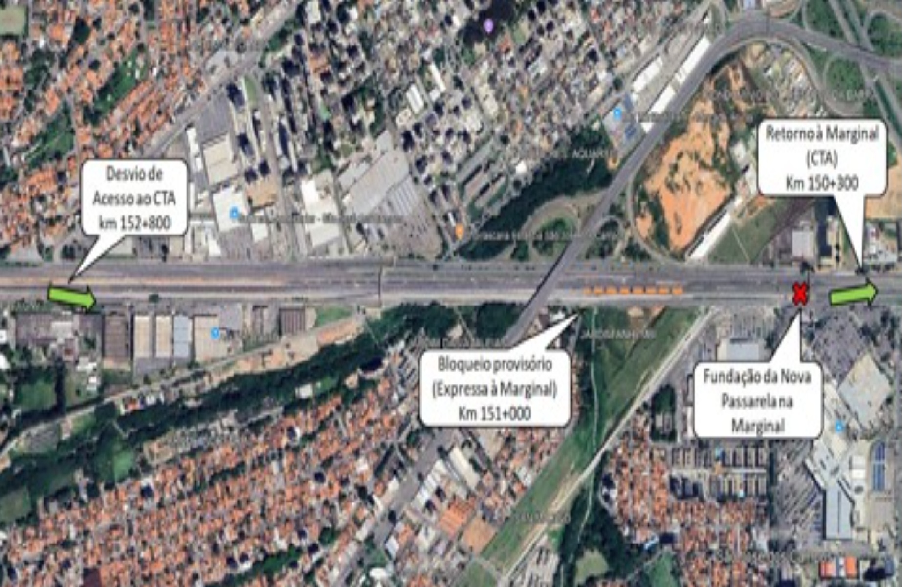 Trecho da marginal da Dutra será interditado em São José dos Campos