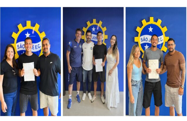 Três destaques da base assinam contrato profissional com o São José