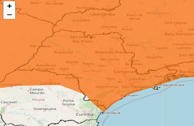 Alerta do Inmet segue até quarta no Vale do Paraíba e região