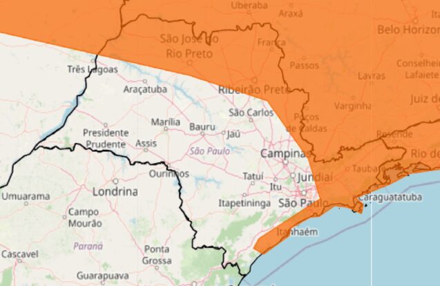 Alerta do Instituto Nacional de Meteorologia vai até sexta-feira com risco de tempestades na região
