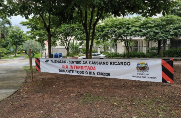 Avenida do Jardim Aquarius será interditada nesta sexta em São José