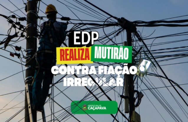 Caçapava inicia mutirão para retirar fiação irregular no Centro