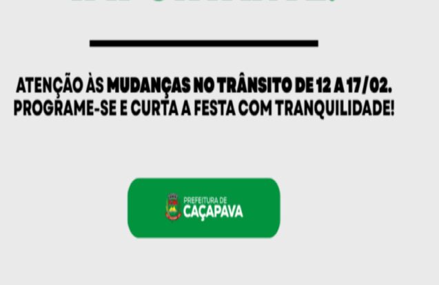 Carnaval terá interdições e mudanças no trânsito no centro de Caçapava