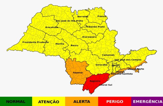 Defesa Civil alerta para chuva persistente no fim de semana no Litoral Norte e Vale do Paraíba