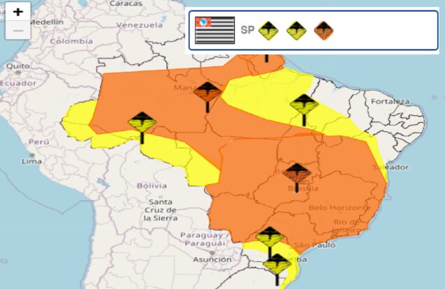 INMET mantém alerta de tempestade para o Vale do Paraíba e região neste domingo