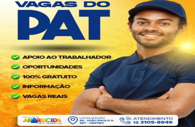 PAT de Aparecida divulga vagas de emprego para limpeza e serviços gerais