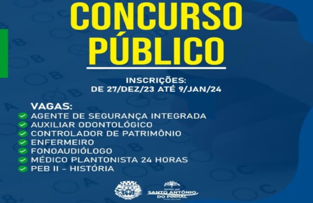 Prefeitura de Santo Antônio do Pinhal abre inscrições para concurso público