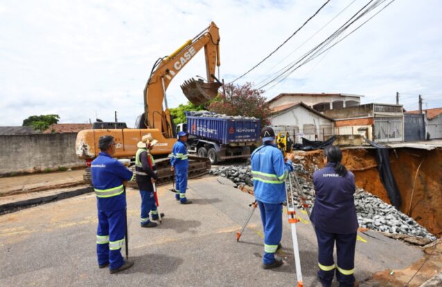 São José dos Campos avança em obra de contenção após cratera no Jardim Imperial