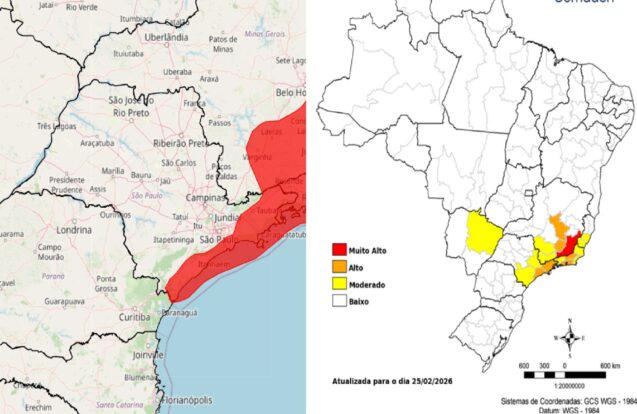 Vale do Paraíba entra em alerta máximo para temporais até sexta