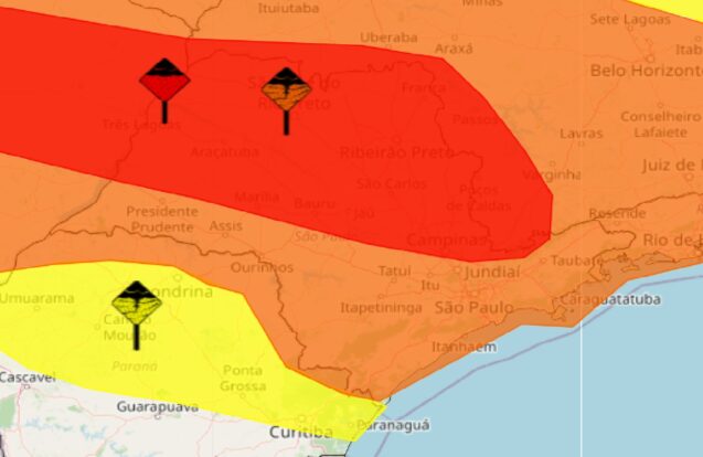 Alerta de chuva forte coloca Vale do Paraíba, Litoral Norte e Mantiqueira em atenção nesta quarta