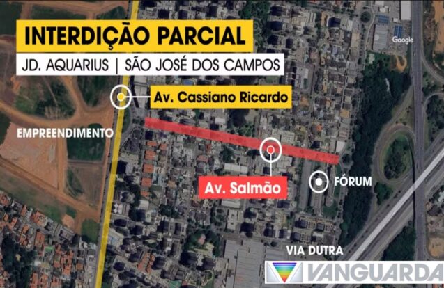 Avenida do Jardim Aquarius terá interdições parciais por 10 dias em São José dos Campos