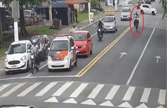 Câmeras do CSI ajudam a identificar motociclista após manobra irregular em Pindamonhangaba