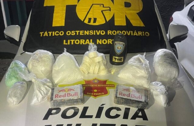 Casal é preso após perseguição policial com mais de 25 kg de drogas em Caraguatatuba