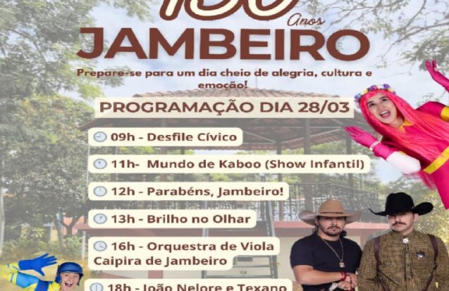 Jambeiro celebra 150 anos com festa especial na Praça Almeida Gil neste sábado