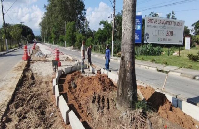 Obras avançam na Avenida Theodorico Cavalcante em Pindamonhangaba