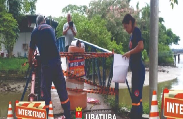 Passarela do Mercado de Peixes é interditada por risco estrutural em Ubatuba