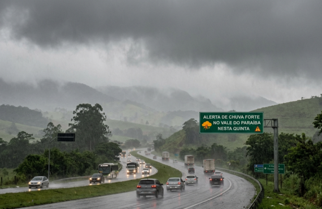 Alerta de chuva forte segue ativo no Vale do Paraíba nesta quinta
