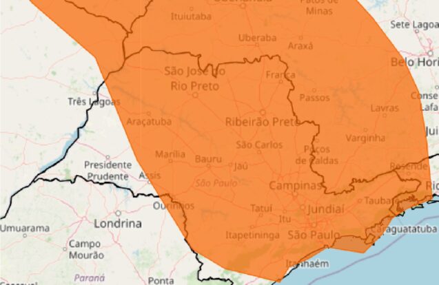 Alerta de tempestade atinge Vale do Paraíba, Litoral Norte e Serra da Mantiqueira nesta quarta (8)
