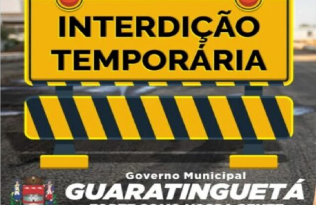 Guaratinguetá terá interdição de via nos dias 1 e 2 de abril