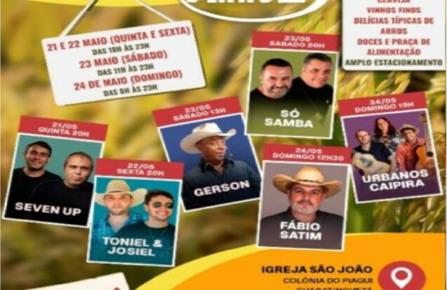 Festival do Arroz agita Guaratinguetá com comida típica, música e entrada gratuita