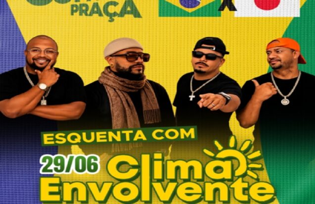 Praça de Caraguatatuba terá música ao vivo e telão para Brasil x Japão nesta segunda-feira
