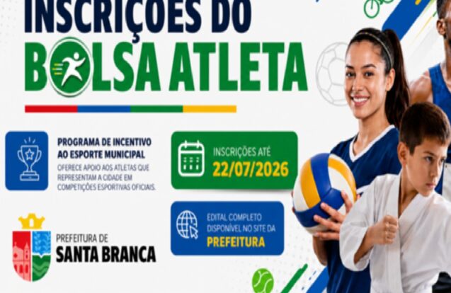 Santa Branca abre inscrições para o Programa Bolsa Atleta 2026