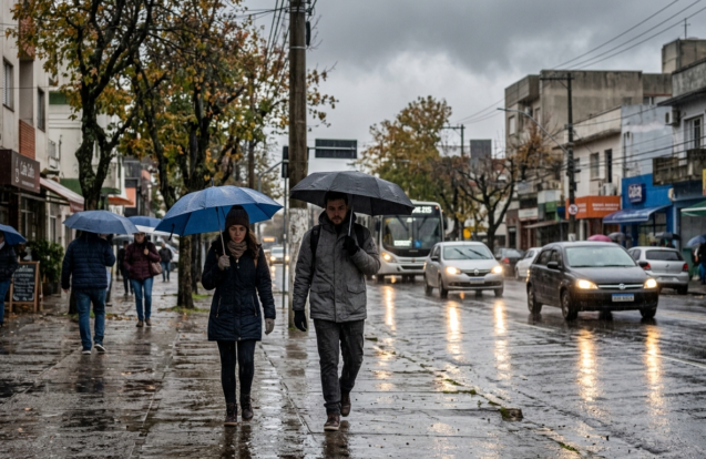 Semana começa com chuva e queda nas temperaturas em parte da região
