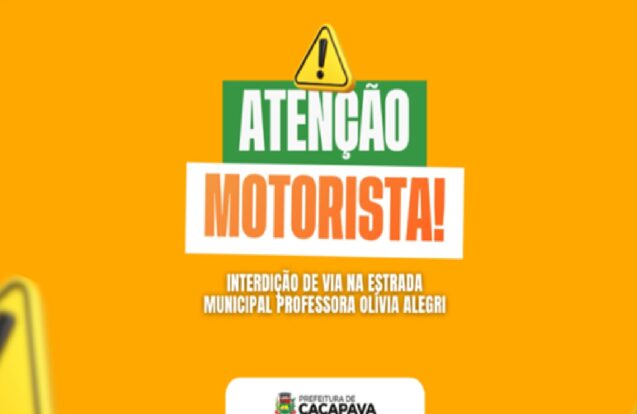 Caçapava terá interdição em estrada a partir deste domingo (27)