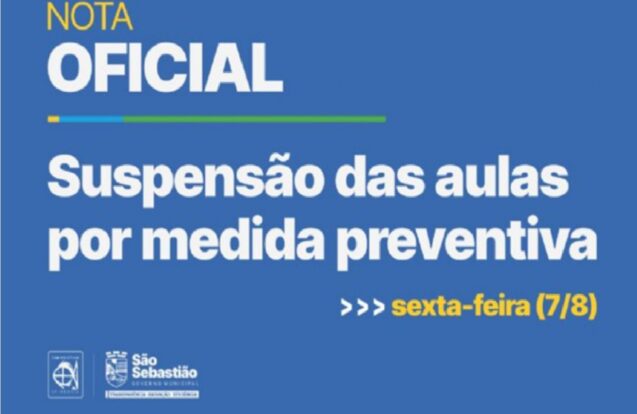 São Sebastião suspende aulas da rede municipal nesta sexta-feira
