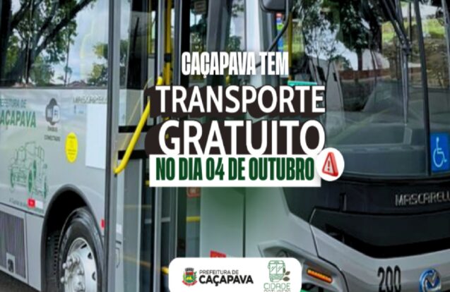 Caçapava terá transporte coletivo gratuito no dia da eleição