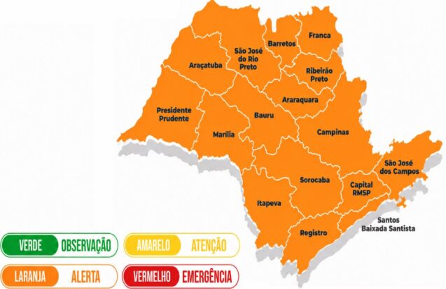 Estado de São Paulo entra em alerta laranja para temporais neste domingo