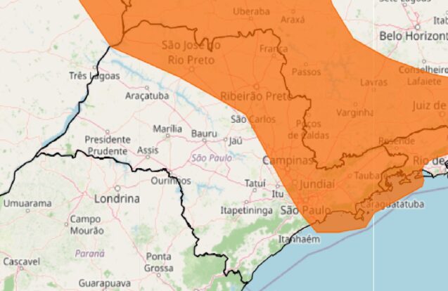 INMET emite alerta de perigo para chuvas intensas no Vale do Paraíba