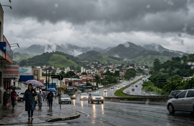 Semana começa com chuva e tempo nublado no Vale e região