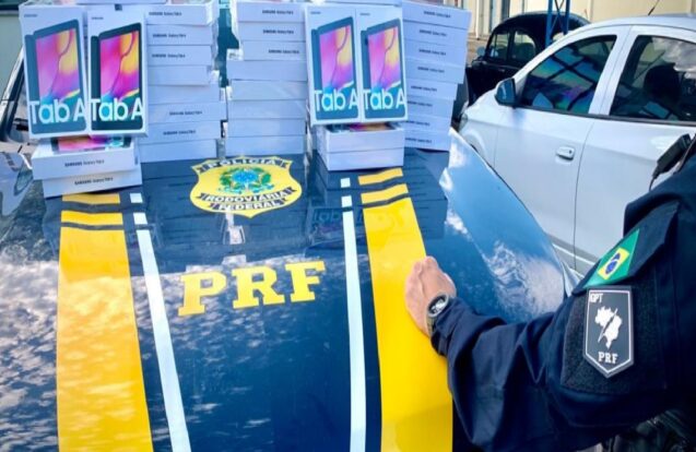 Taubaté tem carga de 50 tablets apreendida pela PRF na Via Dutra