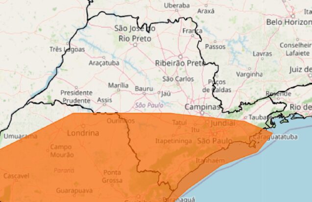 Vale do Paraíba entra em alerta para tempestade com ventos de até 100 km/h